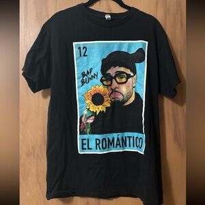 Bad Bunny El Romántico Black Graphic Tee